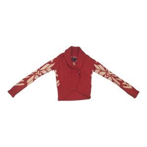 American Eagle Snowflake Bolero Shrug Knit Sweater w/Toggle Closure - Sz M